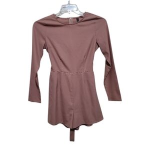 Influence Women Pink Belted Longsleeve Romper Size 8